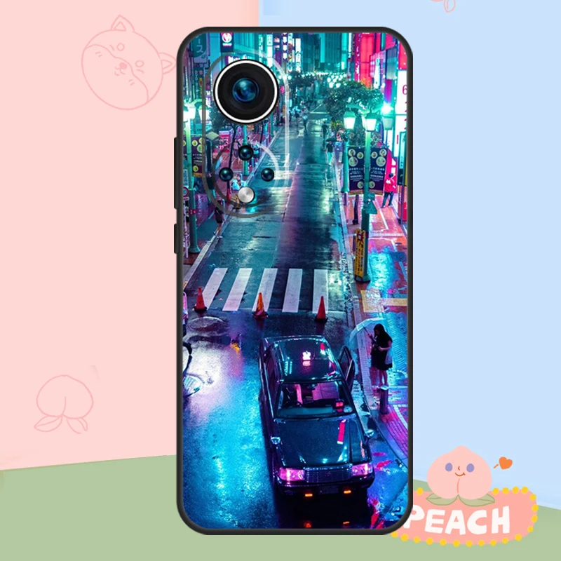 Neon Blue Cyberpunks Tokyo Street For Huawei P30 Pro P20 P40 P Smart Nova 9 5T Case For Honor 70 50 X8 X9a Magic 5 Lite Cover