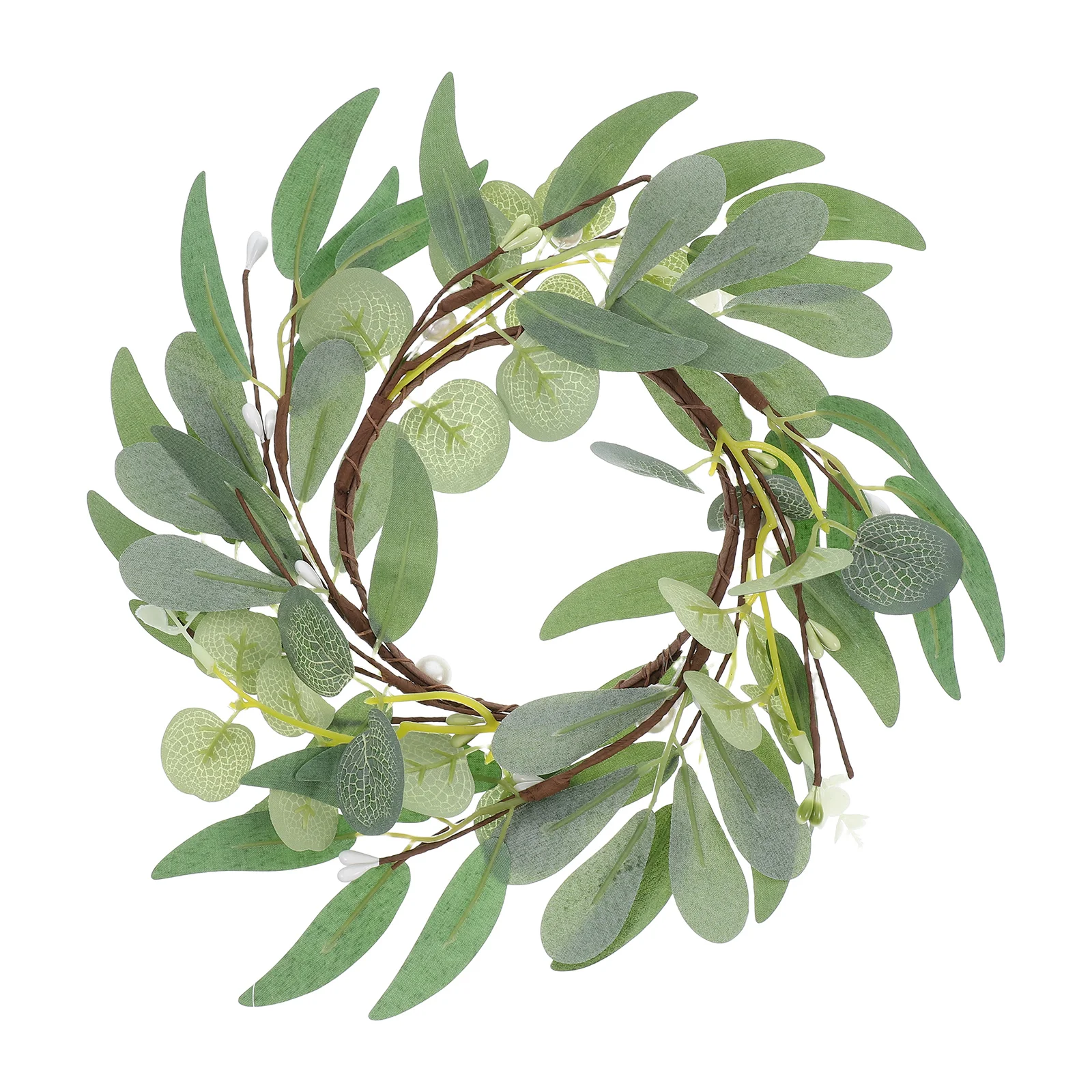 Artificial Eucalyptus Pearl Home Decor Wedding Centerpiece Tabletop Green Spring C leholder Taper C Wreath Mini
