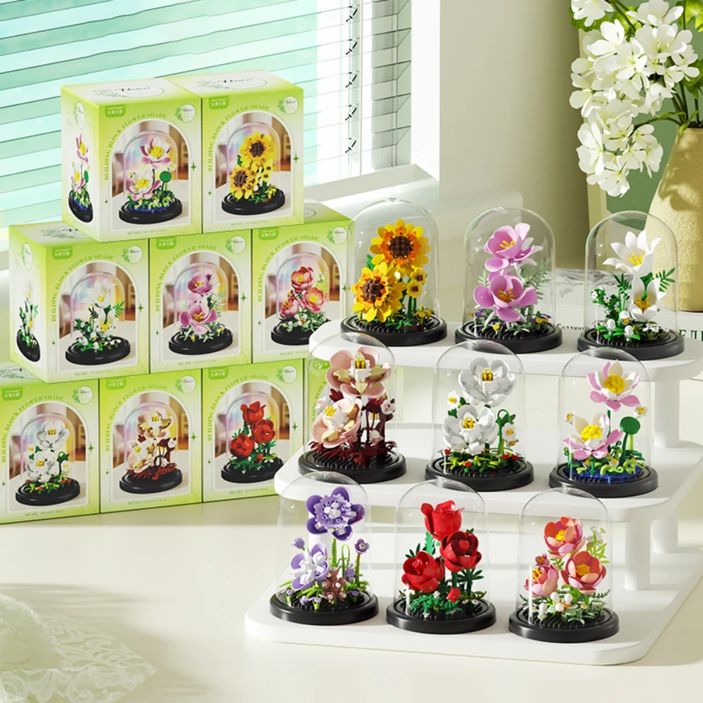 DIY Micro Particle Flower Building Block Bricks Eternal Life Flowers Home Decoration Assembling Puzzle Toy Desktop Ornament