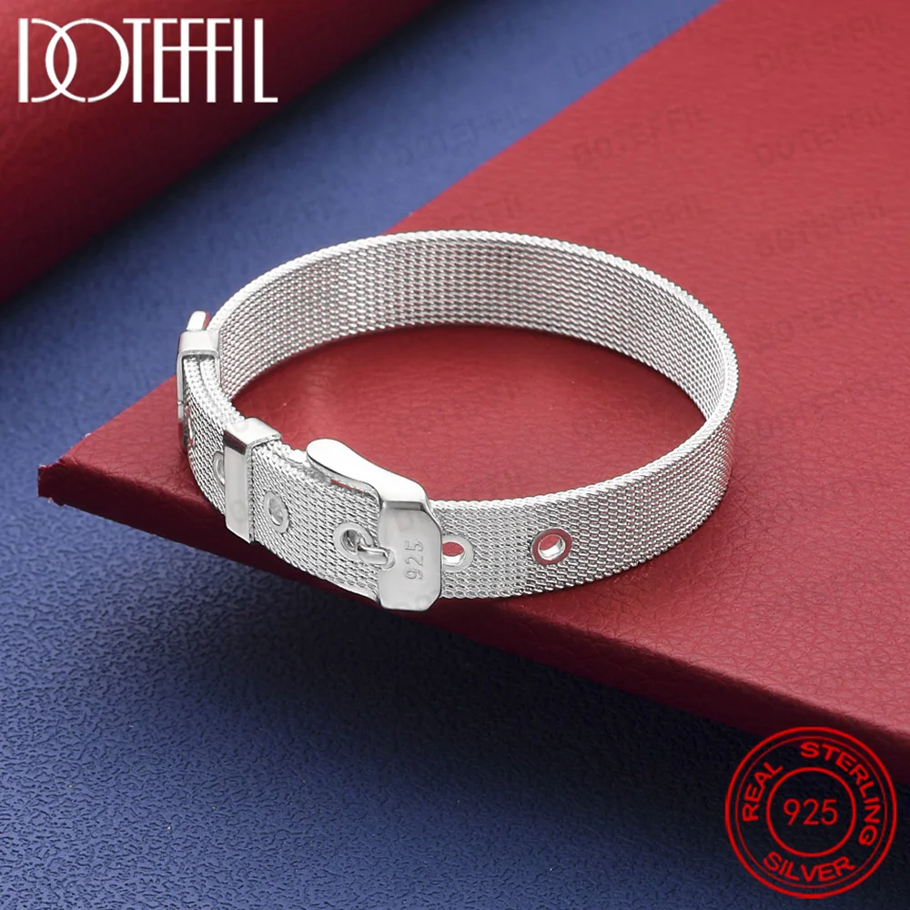 925 Sterling Silber 14 mm Web Uhrengürtel Armreifen Armbänder für Damen Herren Hochzeit Verlobungsschmuck