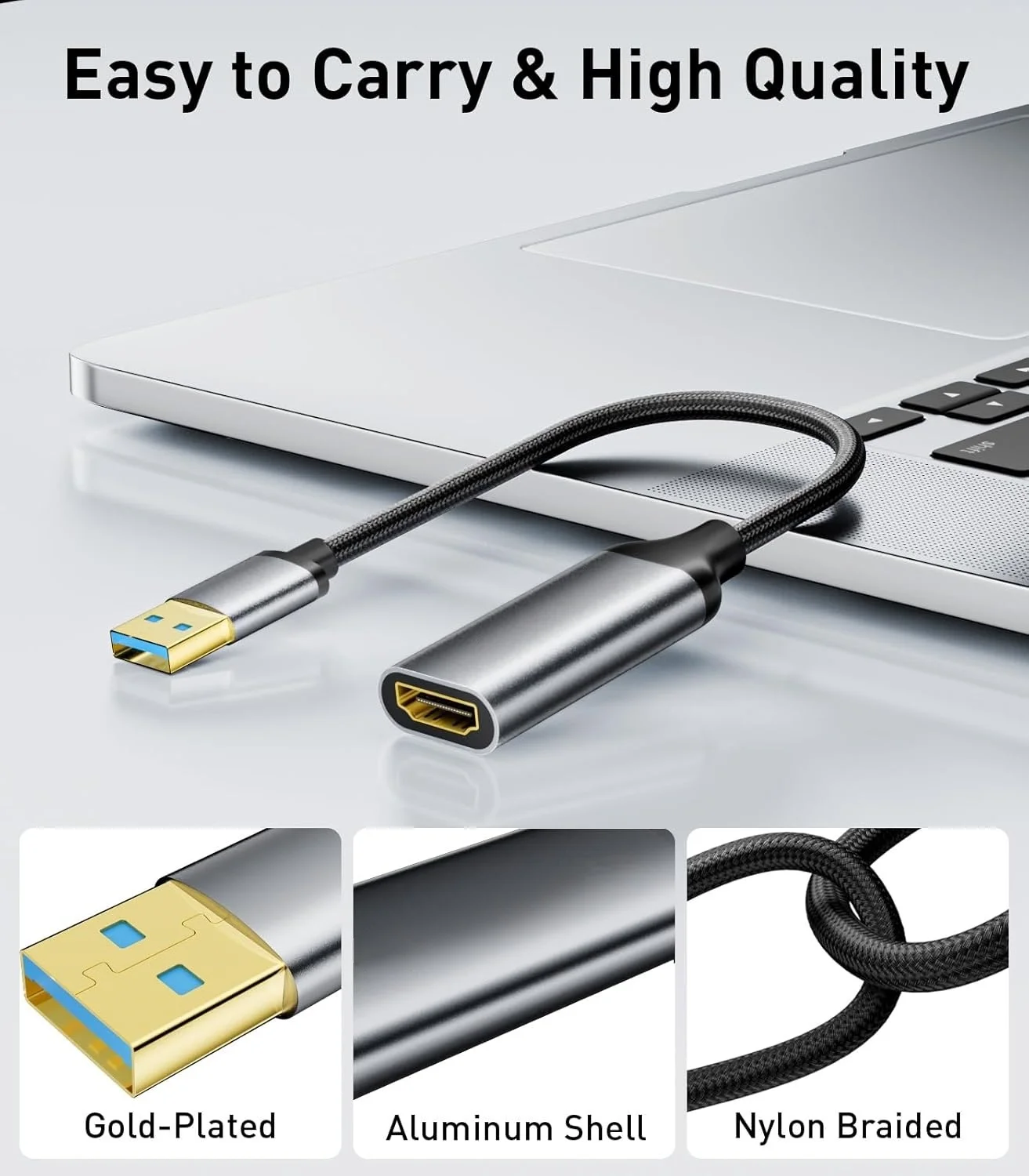 5 個の USB 3.0/2.0 オス - HDMI メスアダプター 1080P 60Hz マルチディスプレイケーブルコンバーター ジャケット TPE & PVC ウィンドウ XP/7/8/10/用