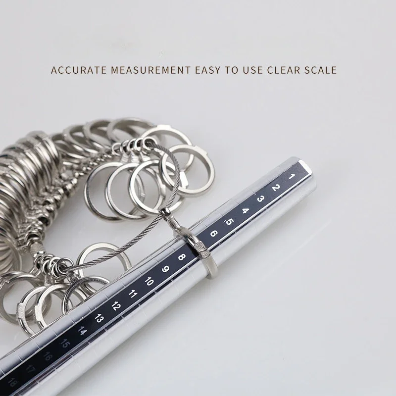 KR/JP/BR  Ring Sizer Kit - Finger Size Measuring Tool with Ring Stick & Size Chart