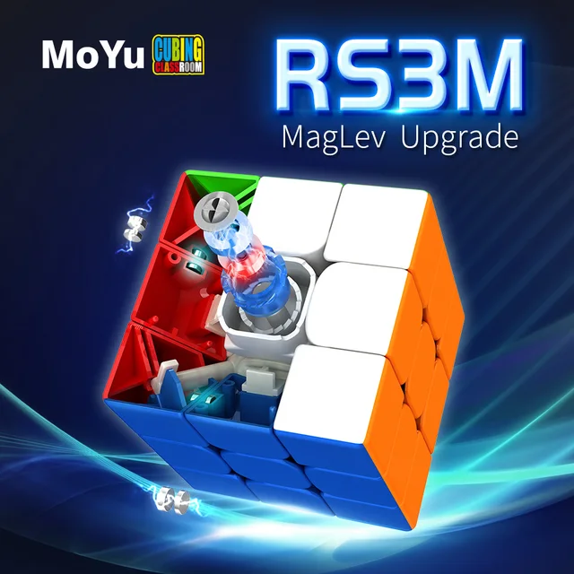 3x3 Moyu RS3M Magnetyczna kostka prędkości Bez naklejek Magiczna kostka edukacyjna zabawka magnetyczna kostka zawód Puzzle Zabawki edukacyjne dla dzieci
