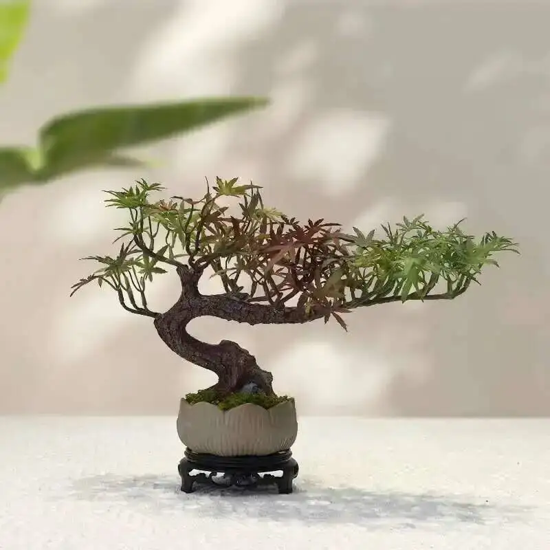 Simulation fake tree bonsai home living room Chinese sand table hotel porch landscaping decoration green plant ornaments
