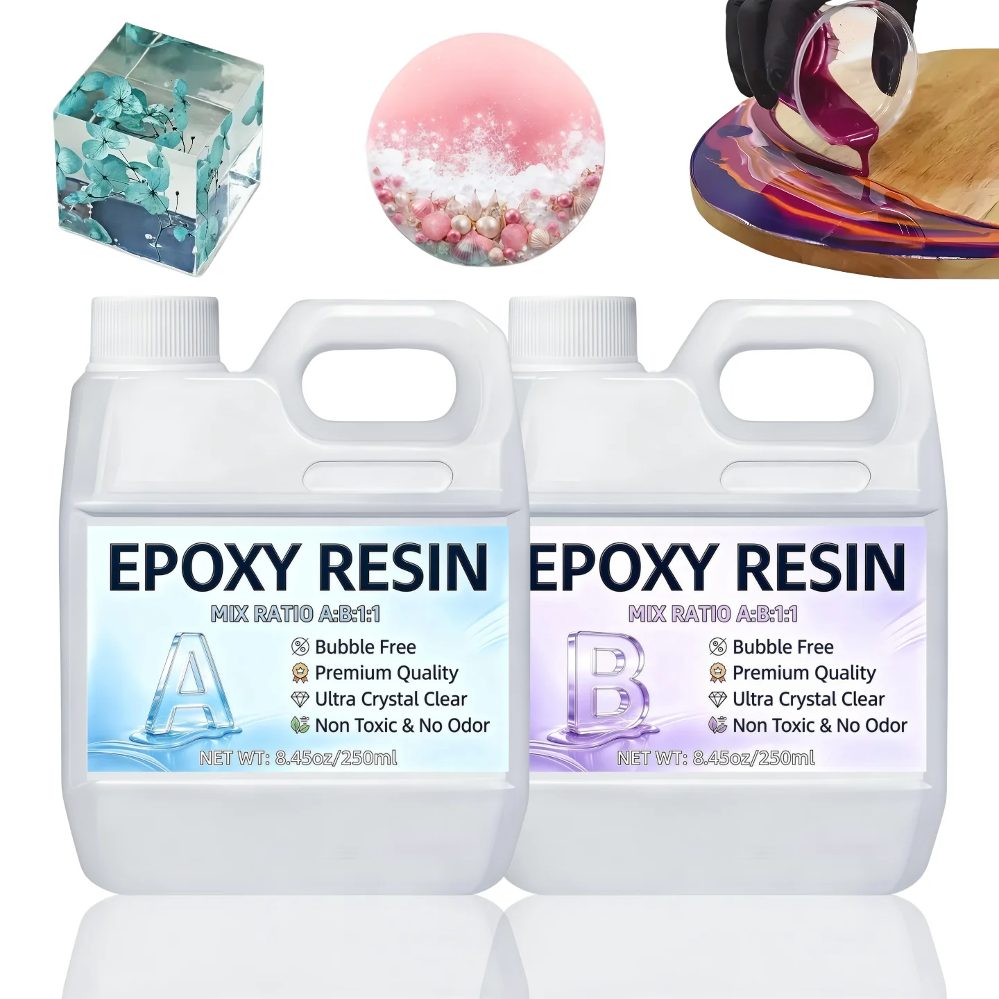 Bubble-Free EPOXY RESIN And Hardener DIY Casting Supplies Festival Crafting For Specimen Preservation Molds Coatings 1:1 Ratio