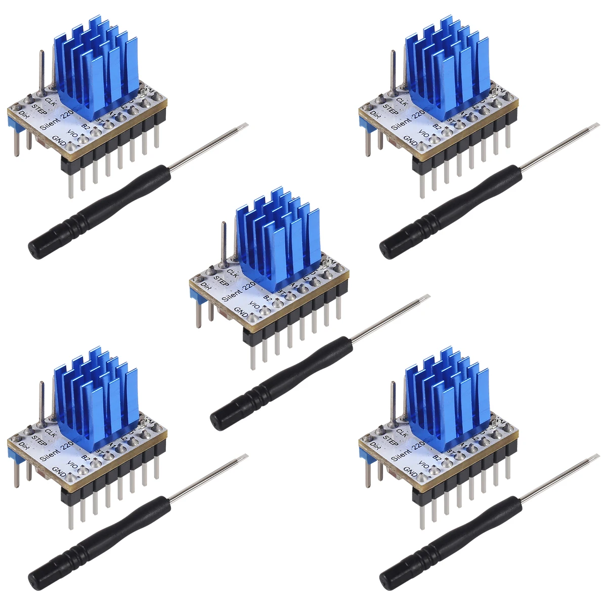 5Pcs TMC2209 V3.0 Stepper Motor Driver for 3D Printer with heatsink Microsteps Current 2.8A Peak for Reprap Ramps1.4 MKS Gen