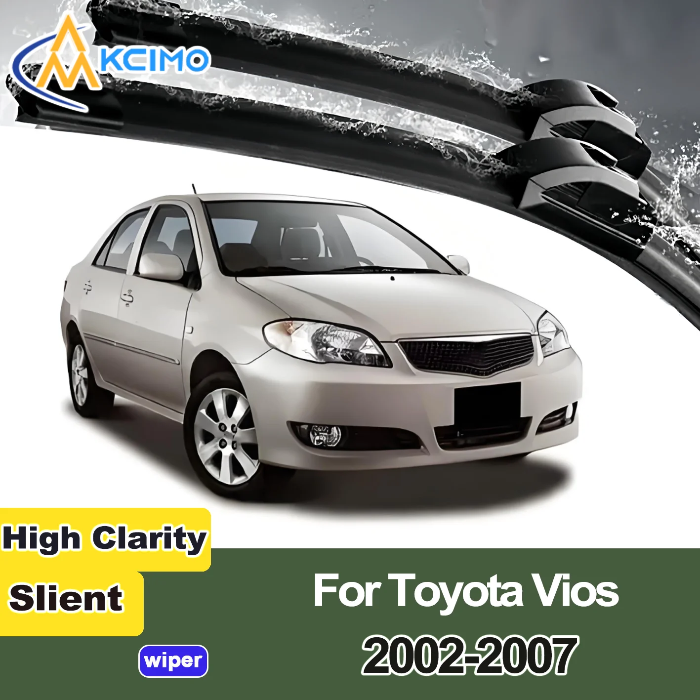 

KCIMO 2PCS New Wiper Blades for Toyota Vios XP40 2002-2007 Toyota Soluna Vios (Thailand, 2002-2004) Toyota Limo Window Brush
