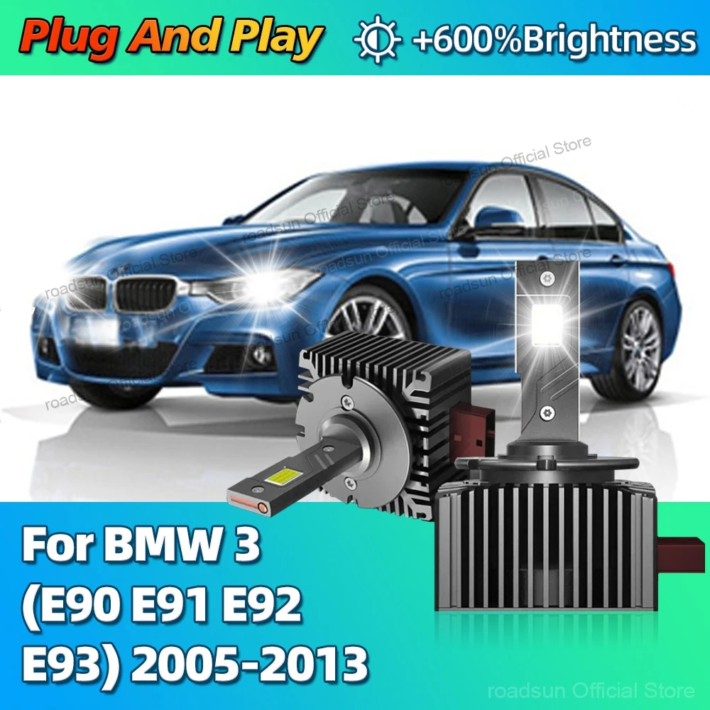 

Светодиодные фары HID D1S, автомобильные лампы Canbus 30000LM, яркие для BMW 3 E90 E91 E92 E93 2005 2006 2007 2008 2009 2010 11 2012 2013