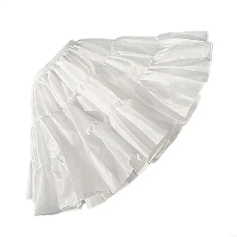 40GC Womens Tutus Skirt Elastic Waist Double Layer Ruffled Bubble Skirt Short Petticoat Under Dresses Costume Underskirt