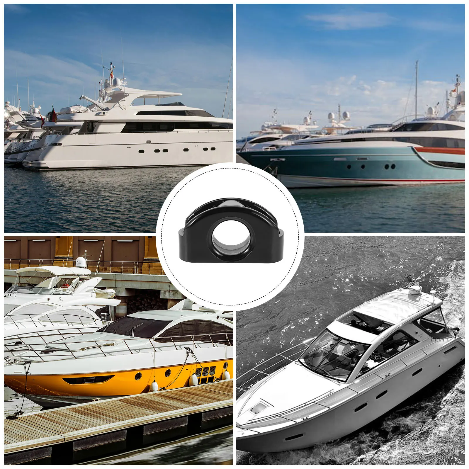 

5pcs 5 Pieces Canoe Mechanical Equipment Groove Pulley Nylon Guide Kayak Fishing Rod Roller Ring Rings Wheel