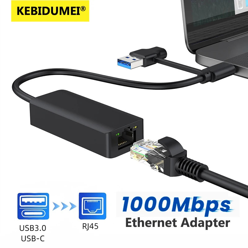 Type-C To RJ45 Ethernet Adapter Network Card 100/1000Mbps Lan Internet USB 3.0 Type C Cable For MacBook PC Windows XP 7 8 10 LUX