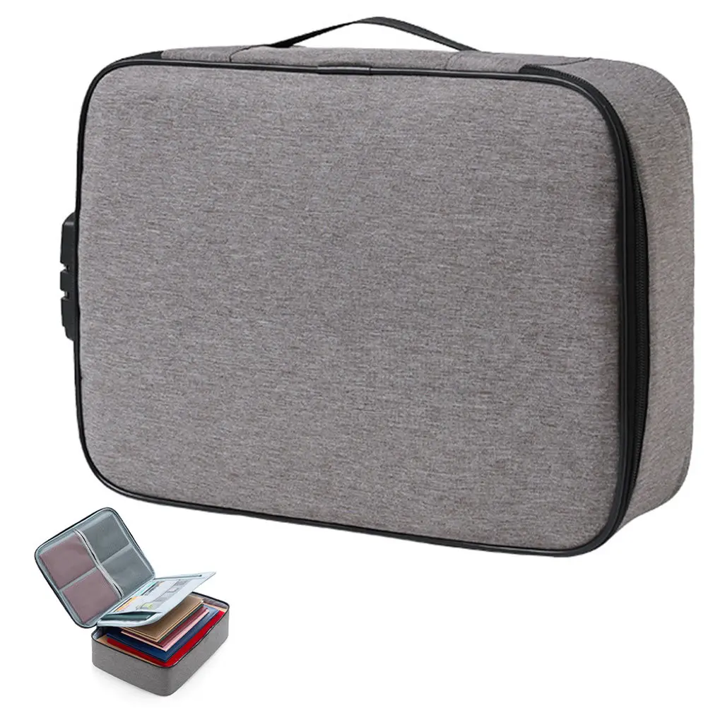 

Combination Lock Document Box Portable File Organizer for Travel Home Office Important Documents Photo Paperwork Storage Safe