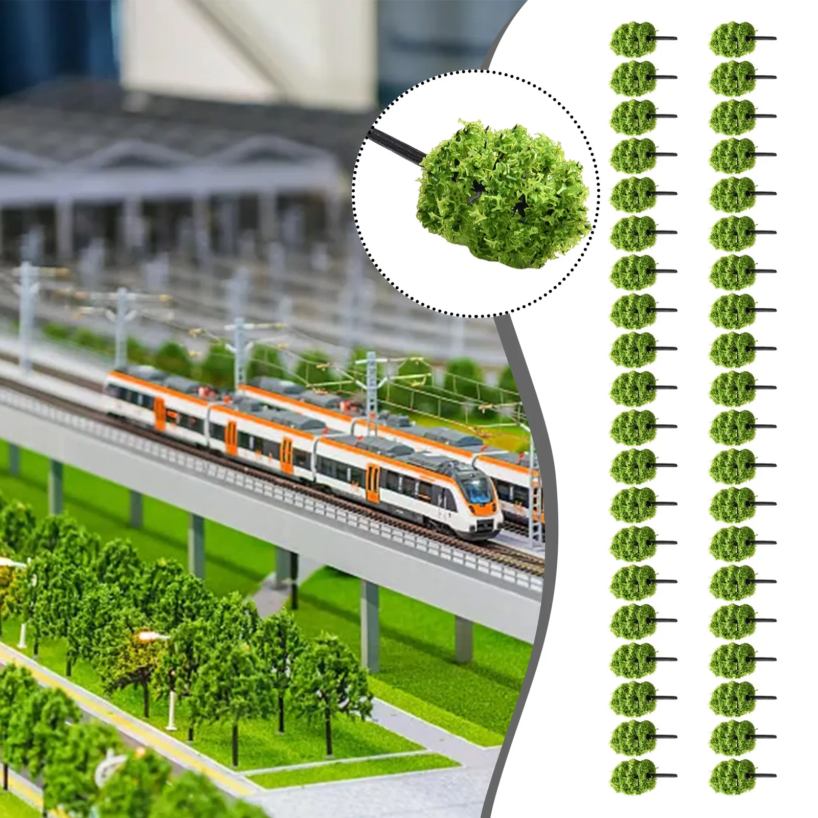 40Pcs Model Trees Train Railroad Diorama Wargame  Scenery Scale 1:100 Building Construction Toys Model Building