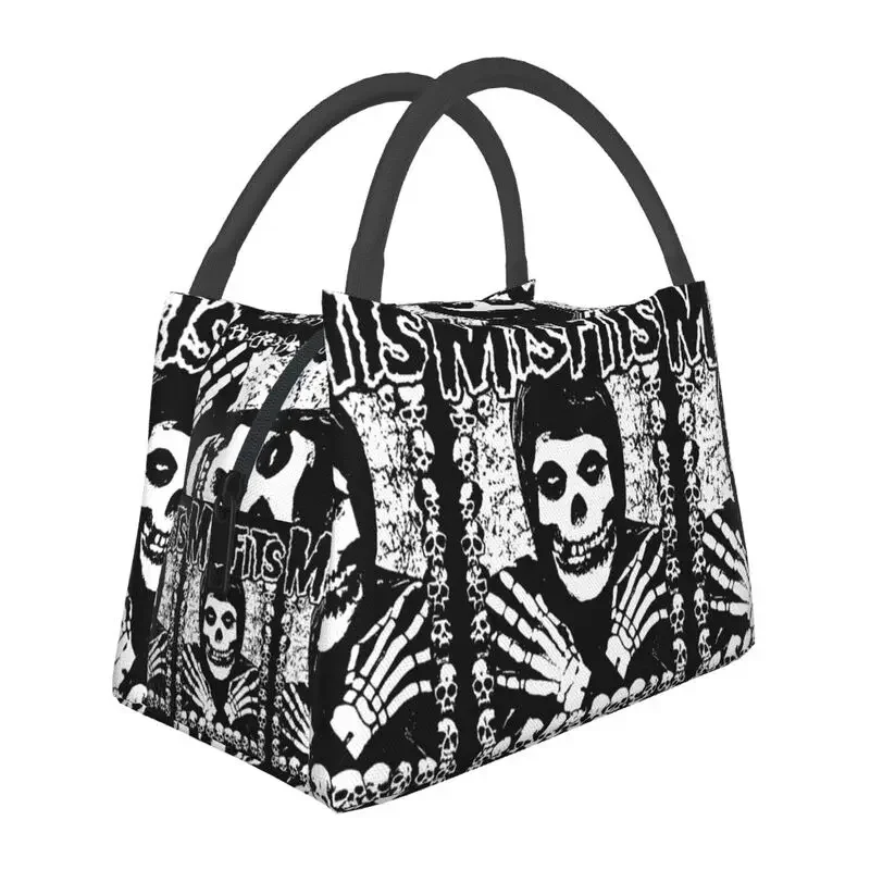 Custom Punk Rock Band Misfits Lunch Bags Women Cooler Thermal Insulated  Box for Picnic Camping Work Travel