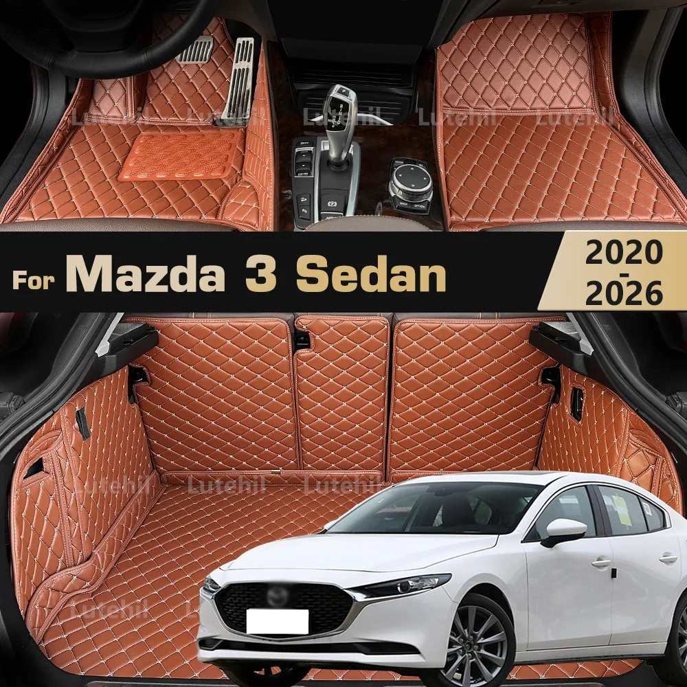 

Для Mazda 3 Седан Mazda Axela 3 BP MK4 2020-2026 2025 24 23 22 Автомобильный коврик для ног Подушечки для ног Автоматическое полное покрытие Коврик для багажника