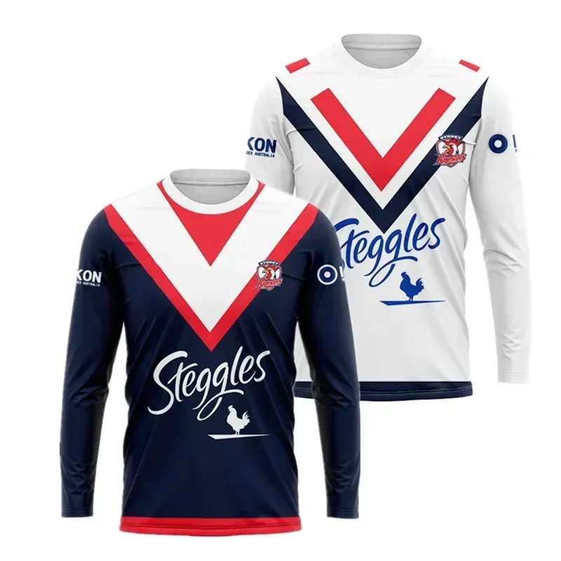 2024 Sydney Roosters Long Sleeve Home / Away Rugby Jersey Size: S-XXXL （Print Custom Name Number）