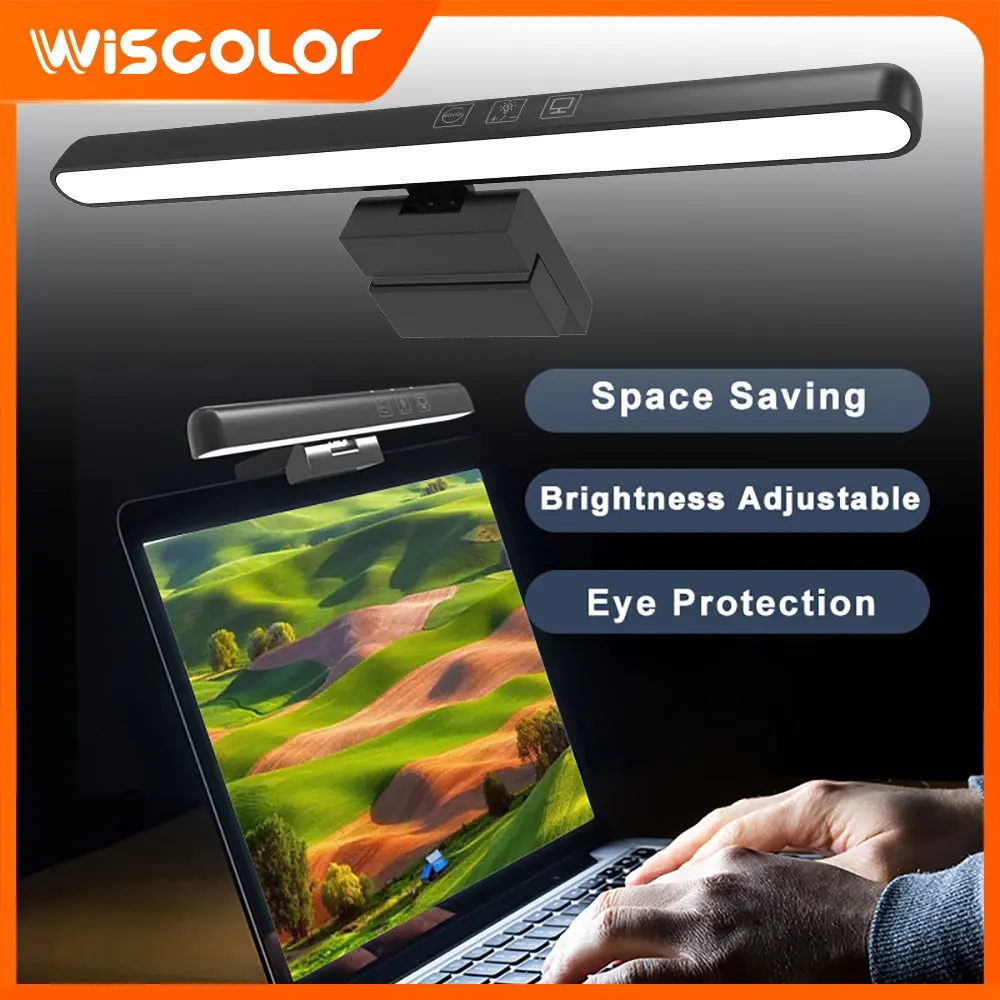 

Светодиодная лампа-монитор для ноутбука с сенсорным управлением, регулировкой яркости и таймером, настольный светильник, аксессуар для рабочего стола