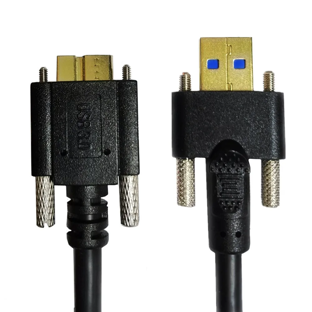 

10pcs/lot Dual Screw USB 3.0 A male to Micro B Cable Male With Locking Screws 5Gbps for Hard Disk Mobile Phone 1m 2m 3m