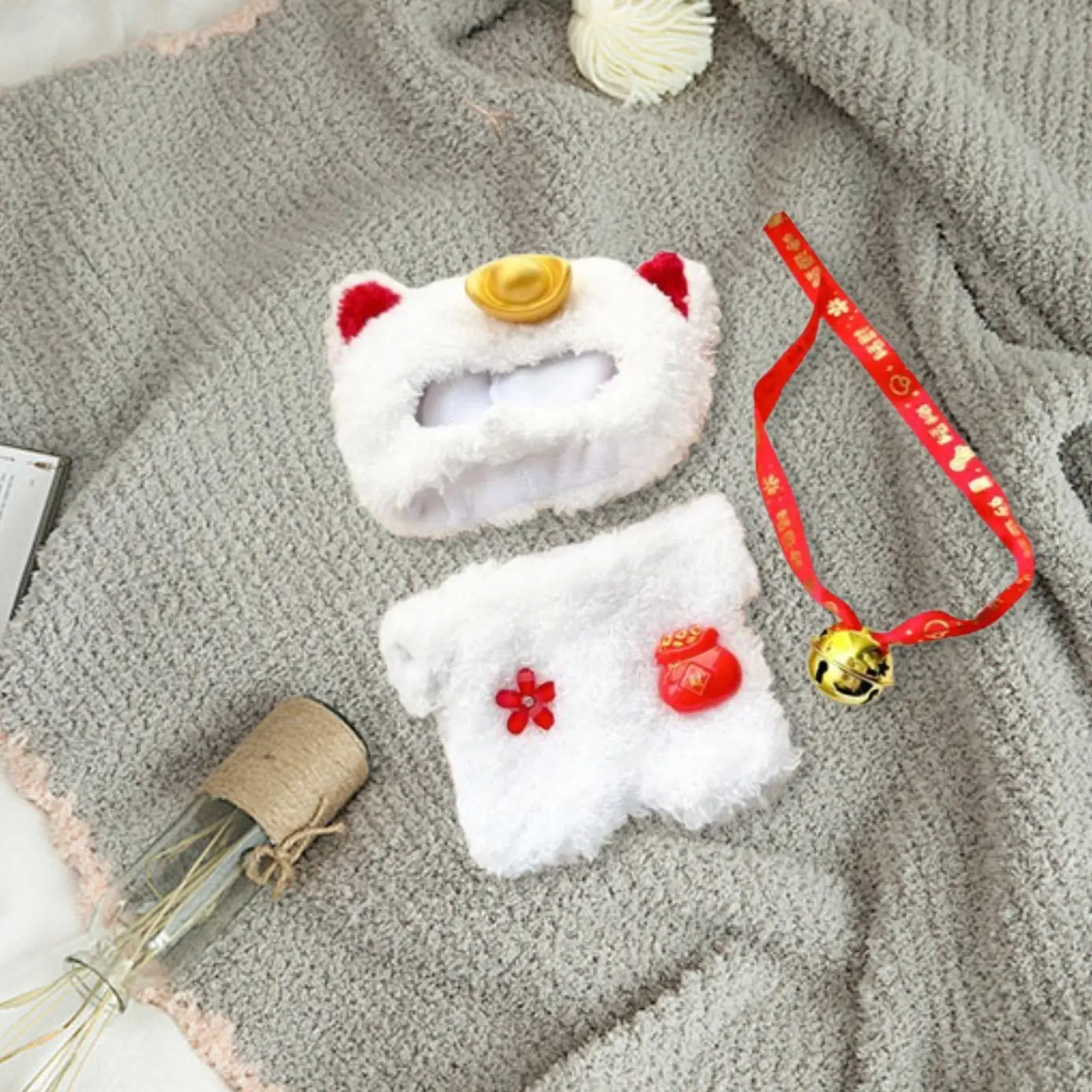 ตุ๊กตาเทศกาลเสื้อผ้าเครื่องแต่งกาย Photo Props ตกแต่งน่ารักสําหรับเด็ก Lion Dance ชุดจี้ชุดตุ๊กตาสําหรับตุ๊กตา 6.69 นิ้ว