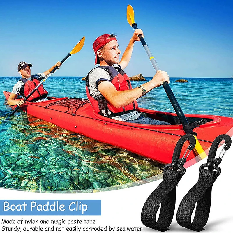 [J] 2Pcs Double Pack Kayak Paddle Magic Buckle Strap Clip For Sup Paddle Board Inflatable Paddle Outdoor Rowing Surf Boat Buckle