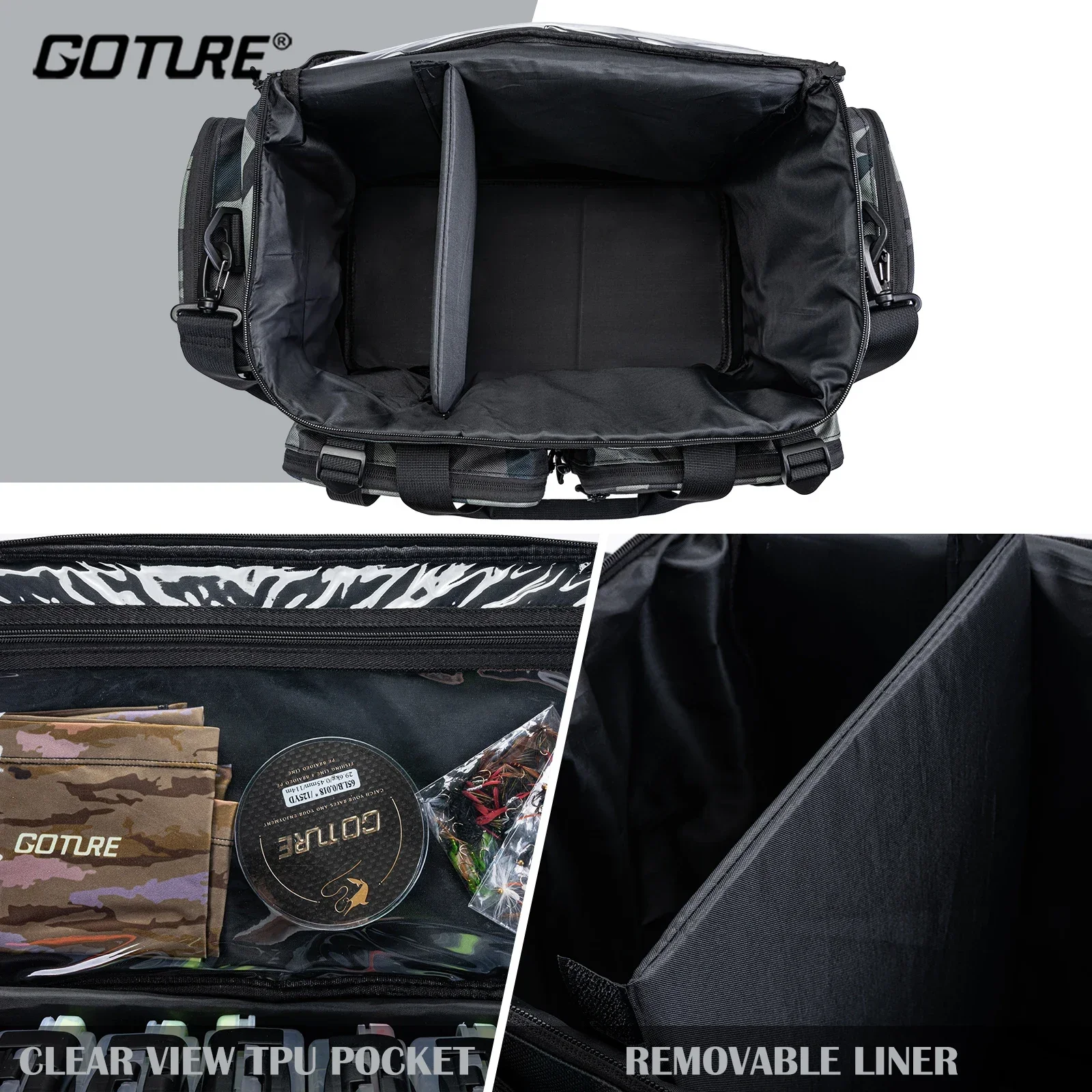53*29*38.5cm Water Proof Oxford cloth Fishing Bag Outdoor Camping Backpack Large Capacity Multi-Purpose Fishing Tackle Bag
