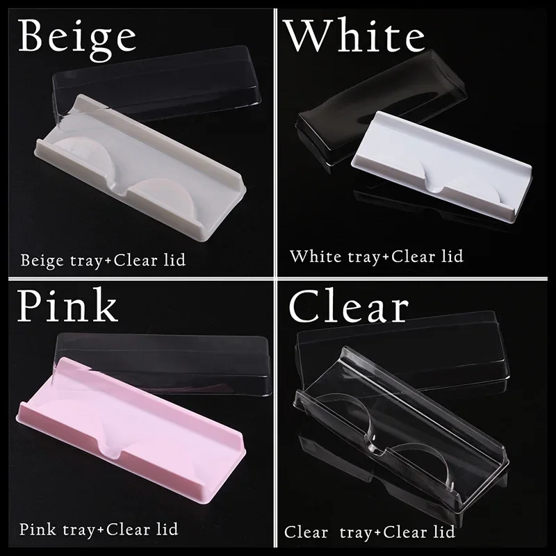 10pcs/set Reusable Eyes Lashes Case PVC Clear Lid Eyelash Holders False Eyelashes Empty Packing Box