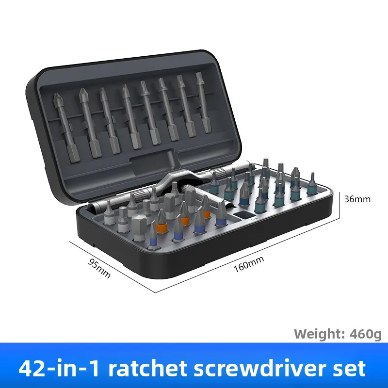 Multifunctional Ratchet Screwdriver Set with S2 Strong Magnetic Head, Electronics Repair, Household Use, 42 in 1, 24 in 1