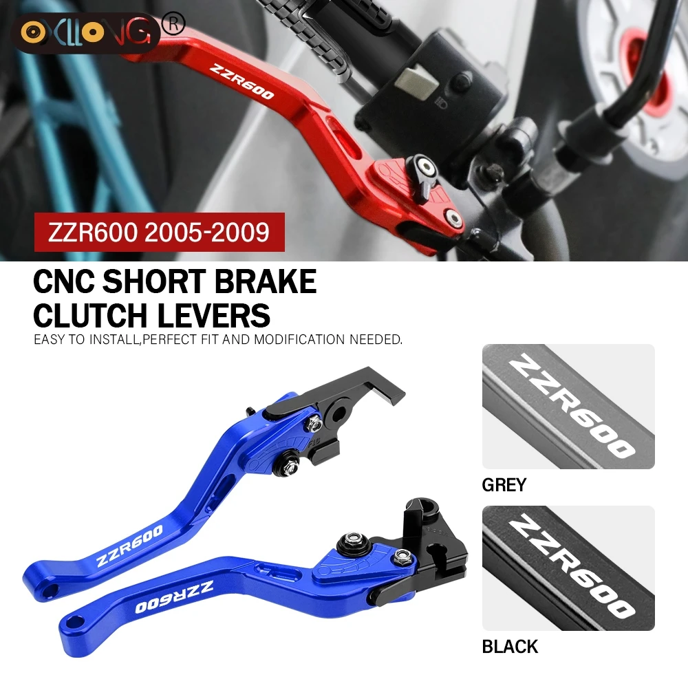 

CNC Aluminum Motorcycle Short Brake Clutch Levers Accessories Parts For Kawasaki ZZR600 2005 2006 2007 2008 2009 ZZR 600