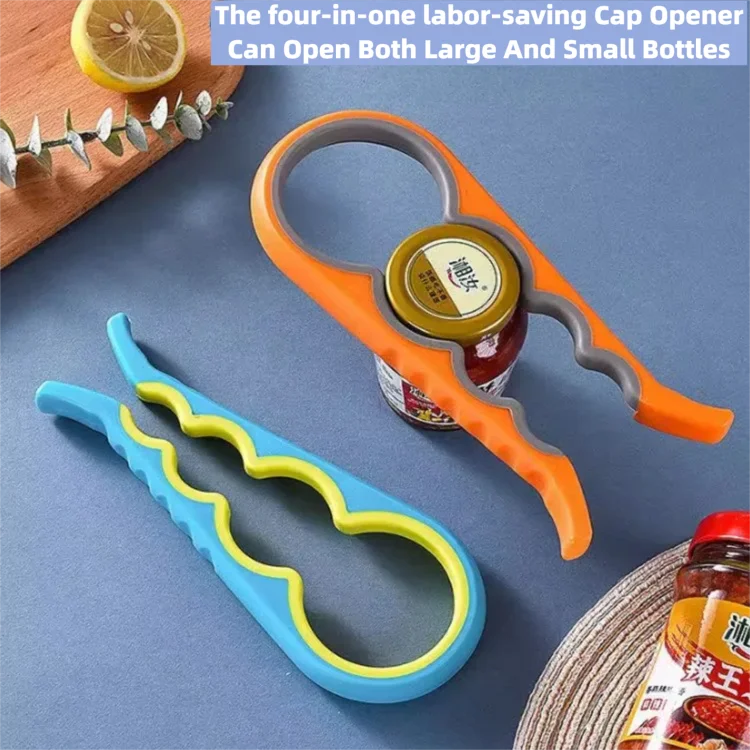 Multi Functional Four In One Beverage Bottle Opener Cap Twister Four Position Can Opener Anti Slip Cap Twister General-purpose