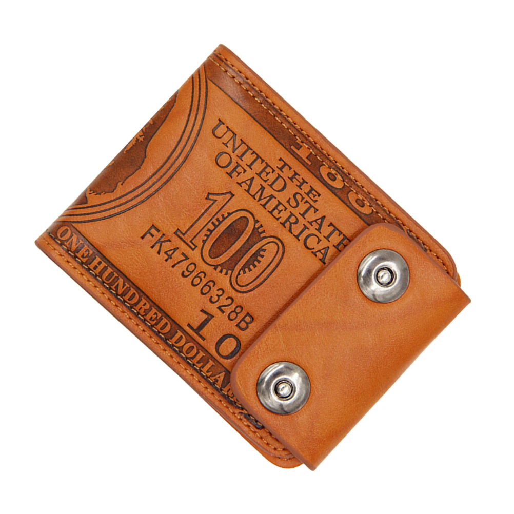 

Men's Multifunctional Wallet Vintage Small Bifold Purse Double Button Secure Closure Portable Wallet for Cards Cash Coin