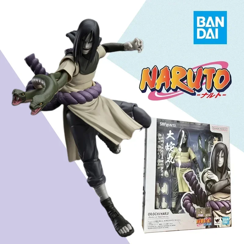 Original box Bandai SHF NARUTO OROCHIMARU SEEKER OF IMMORTALITY Figure Finished Model kit Anime full Action Toy Gifts for kids