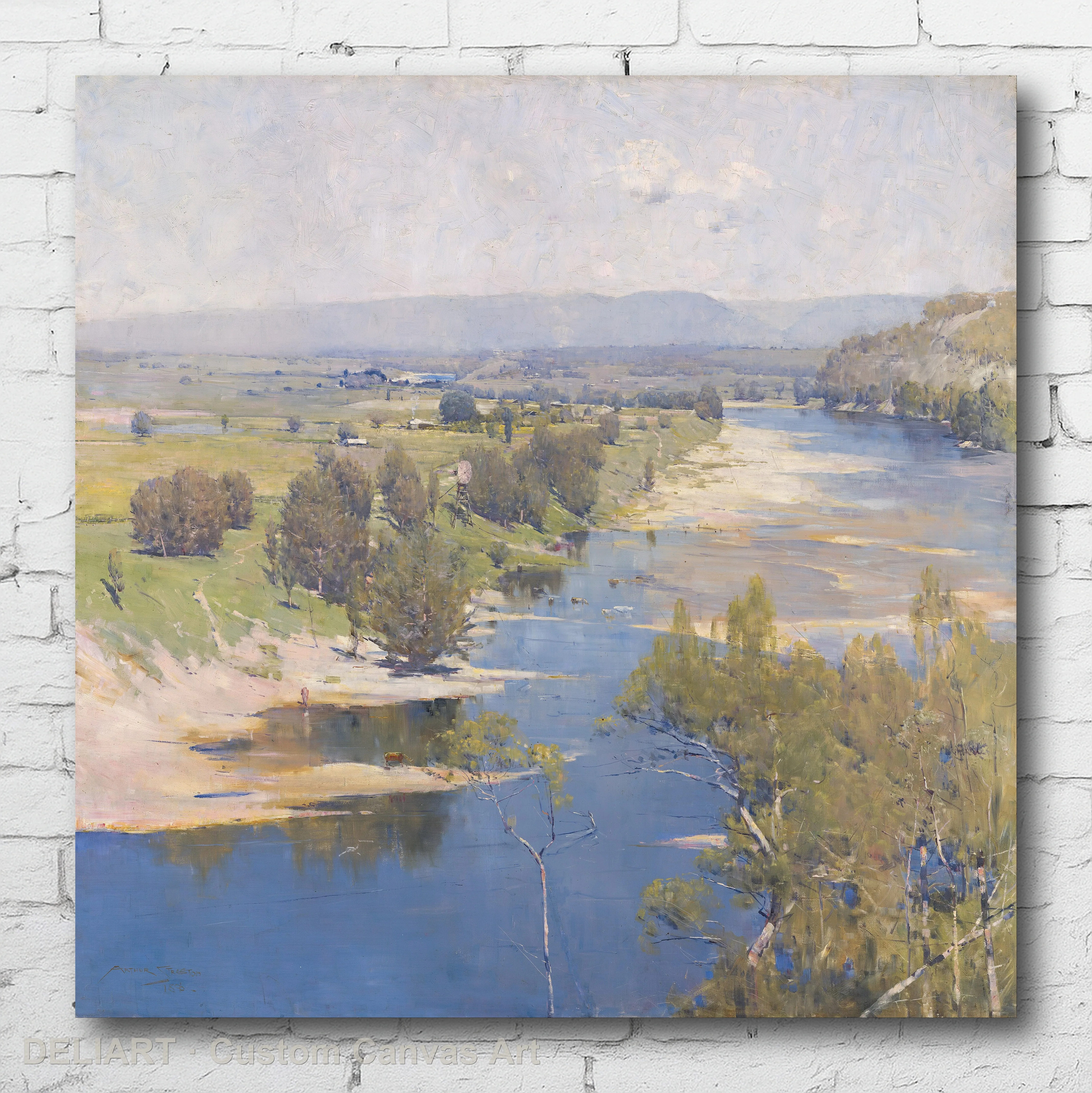 Golden Plein-Air Landscape by Arthur Streeton - Fine Art Canvas Wall Art Poster Print Vintage Home Decor Unframed
