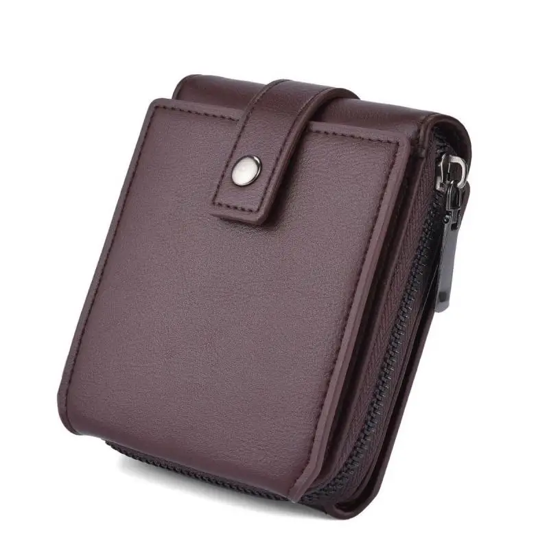 

Korean men's and women's high-quality niche short zipper coin purse small bag trendy wallet leather clip youth card bag