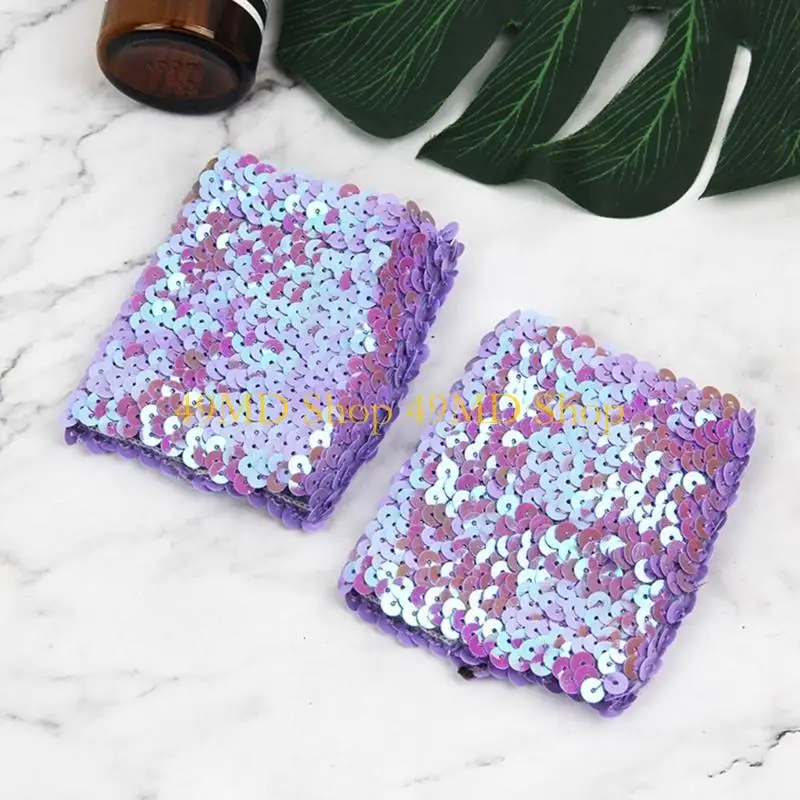 49MD Trendy Sequins Wrist Cuffs Stretchy Elastic Blingbling Arm Sleeves for Parties