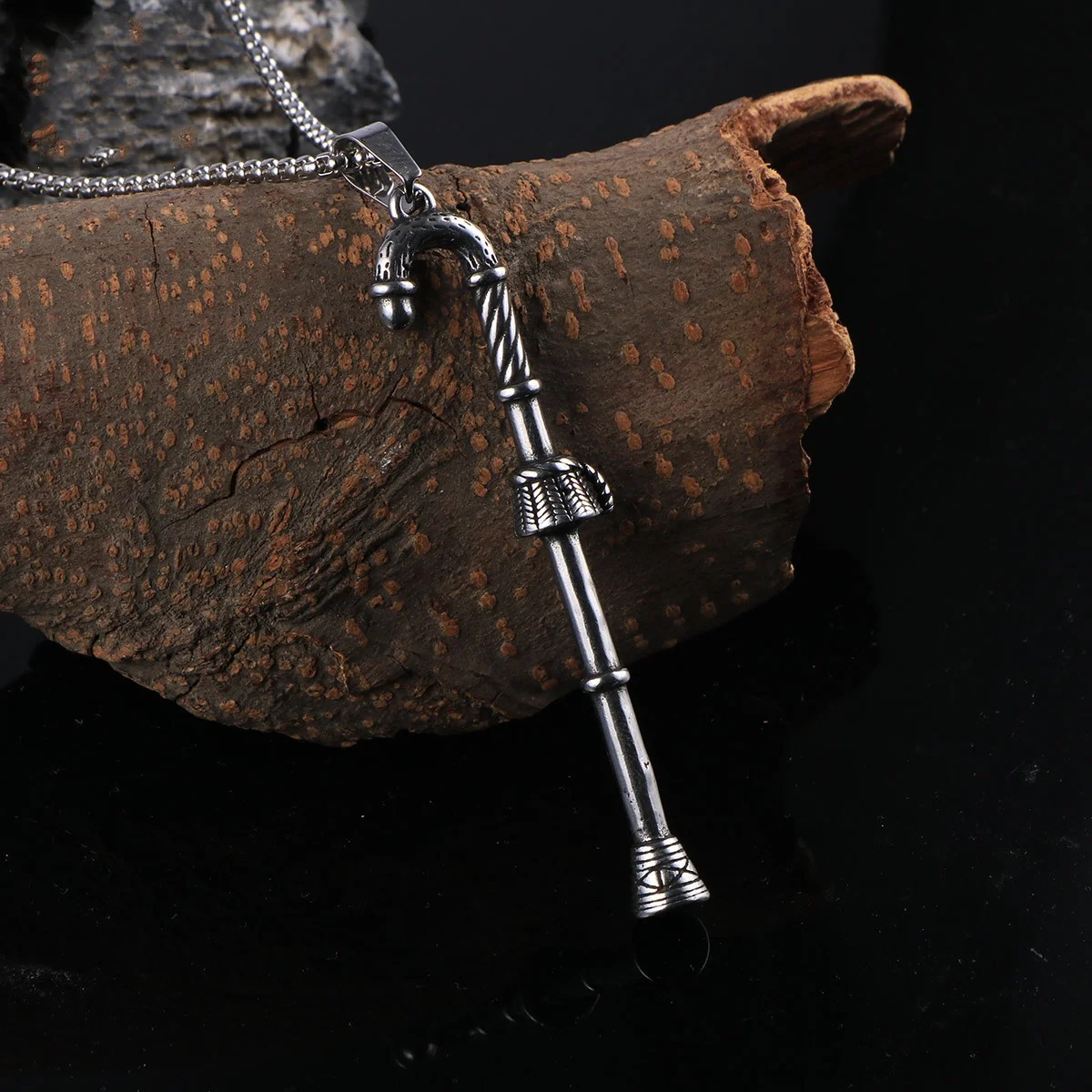 

Antique Christmas Cane Necklace Pendant Trendy Male Gift