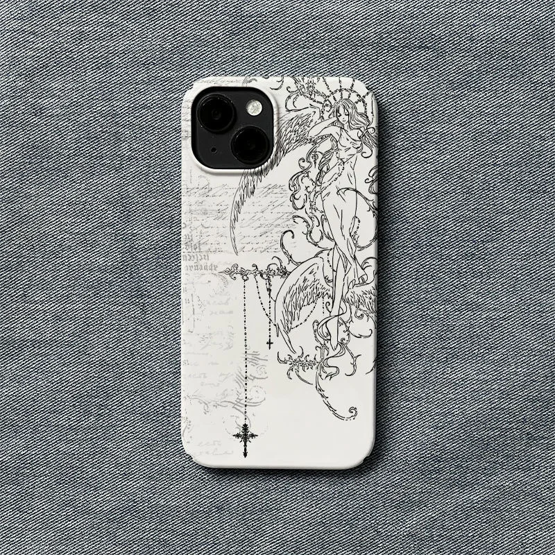 Clmj Sculpture Queen Cross Art Phone Case for IPhone 16 15 14 13 12 11 Pro Max X XS XR XSMax 7 8 Plus Glossy Film Hard PC Cover