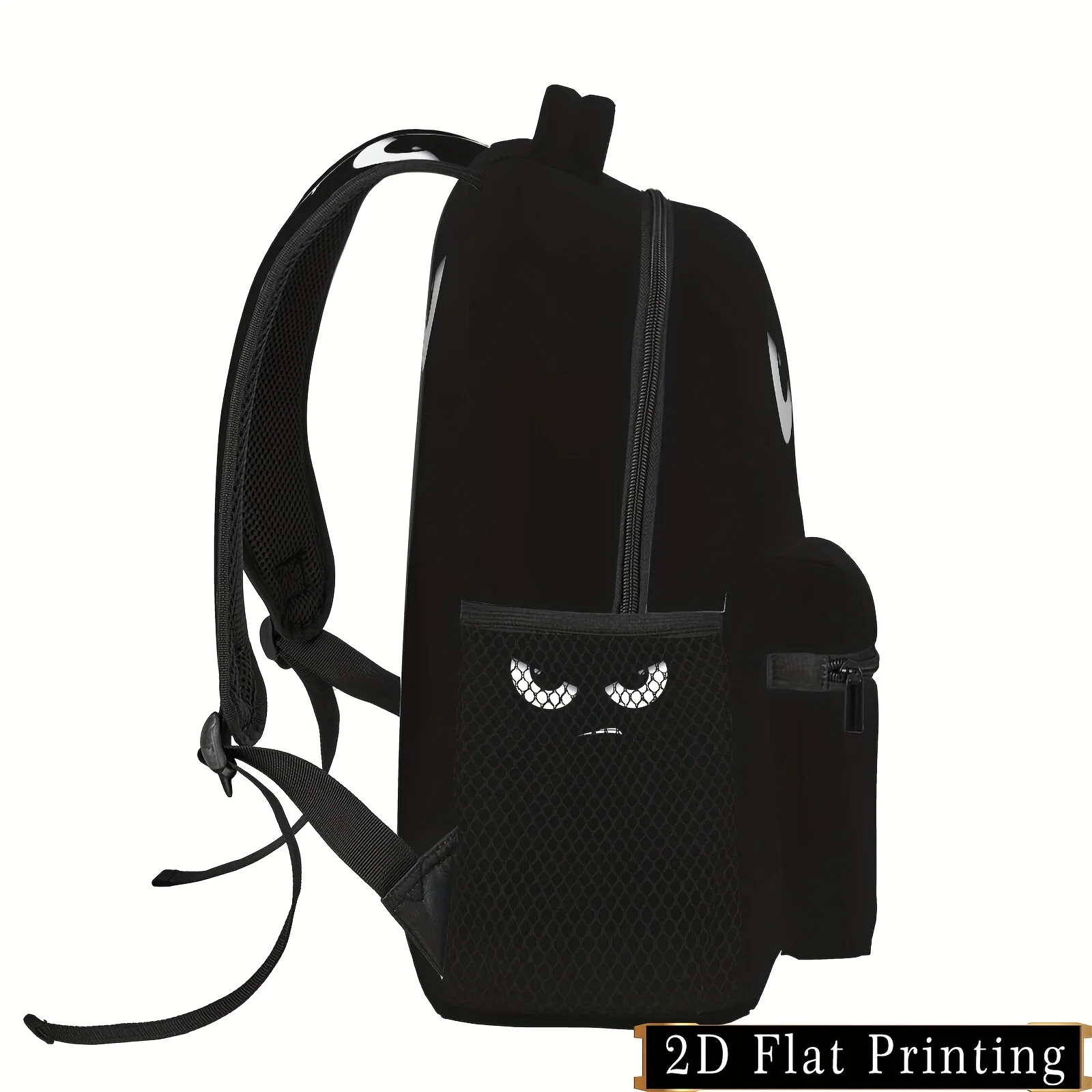 Angry Print Backpack Lightweight Dual-Shoulder Casual Sports Bag with Zipper Closure iPad Laptop Compatible