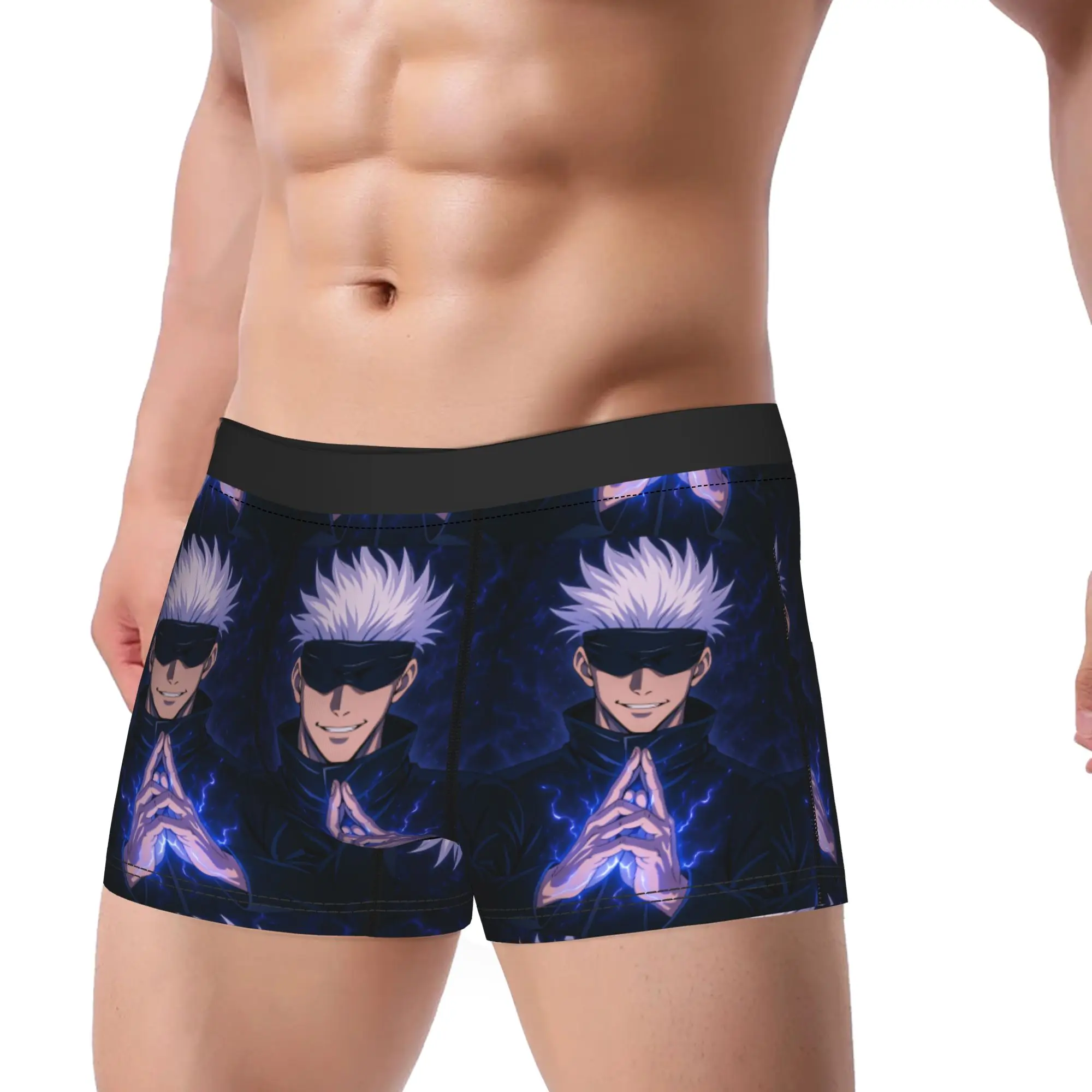 

Трусы-боксеры Satoru Gojo Jujutsus Trunk 3D с принтом, высококачественные, дышащие, мужские, больших размеров