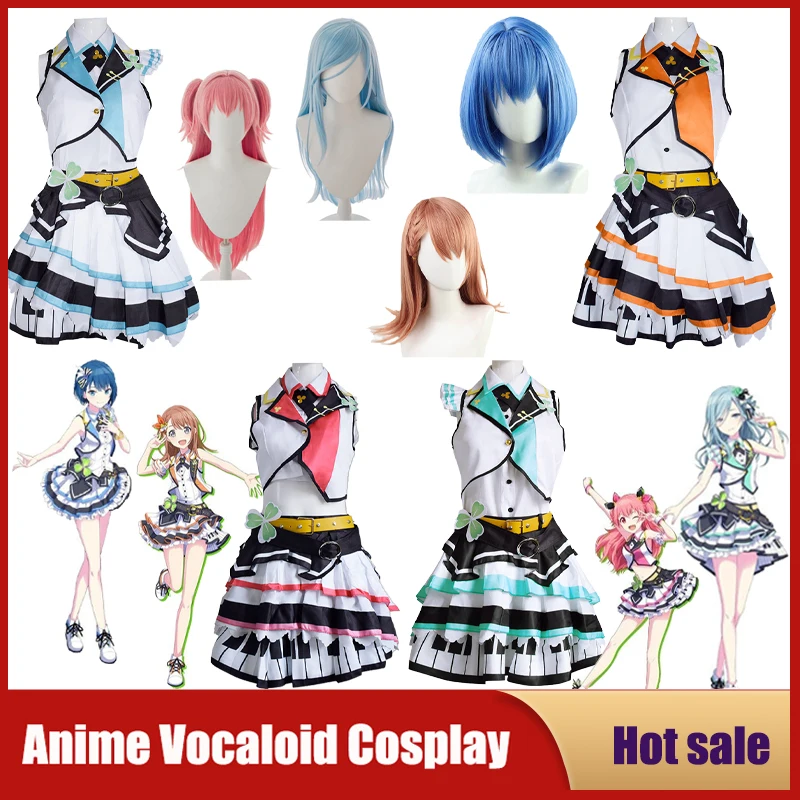 Project Sekai Colorful Stage Feat Cosplay Anime Vocaloid MORE MORE JUMP Costum Hanasato Minori Momoi Airi Hinomori Shizuku Dress