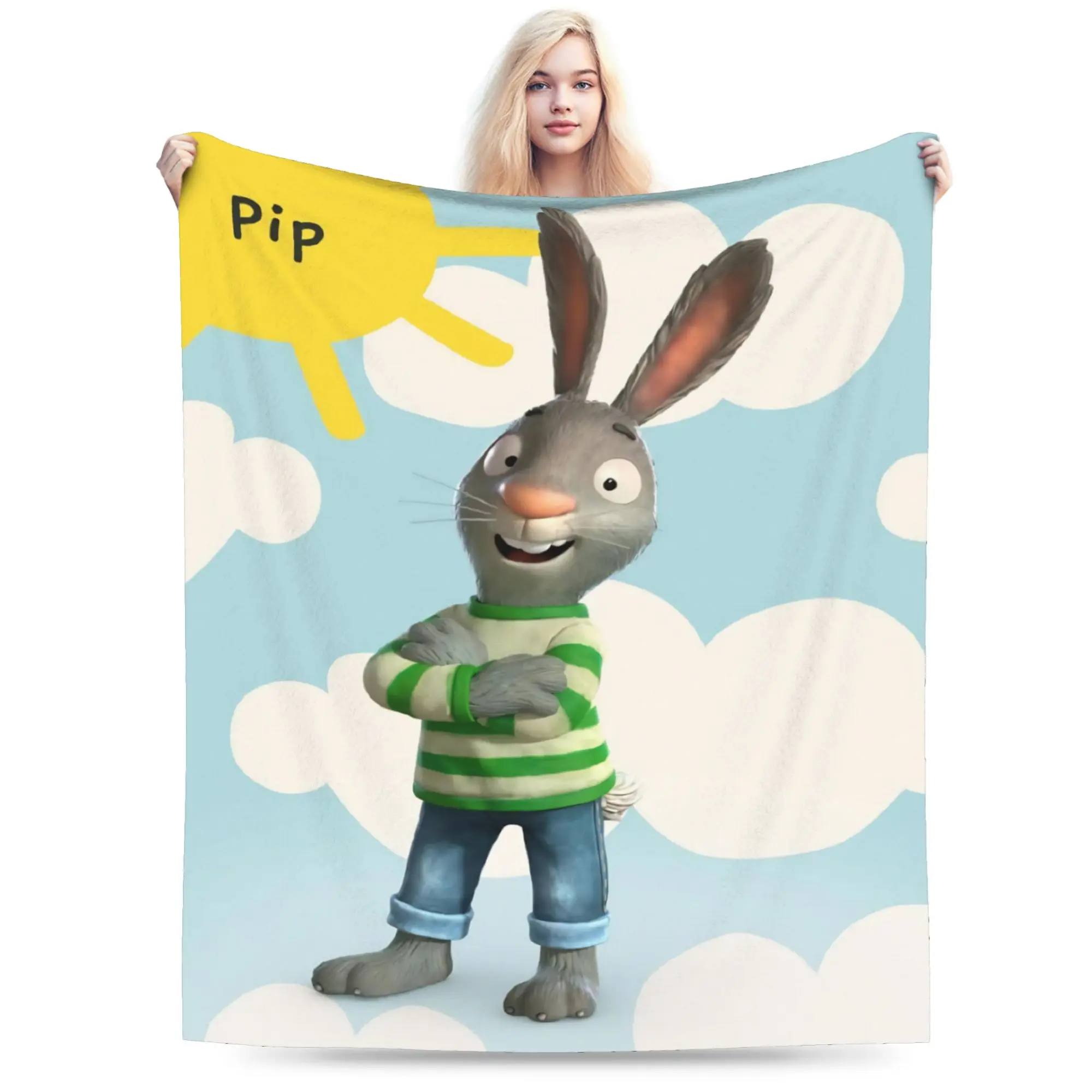 Pips Posys Blanket Coral Fleece Plush  Relax Ultra-Soft Throw Blankets for Sofa Plush Thin Quilt