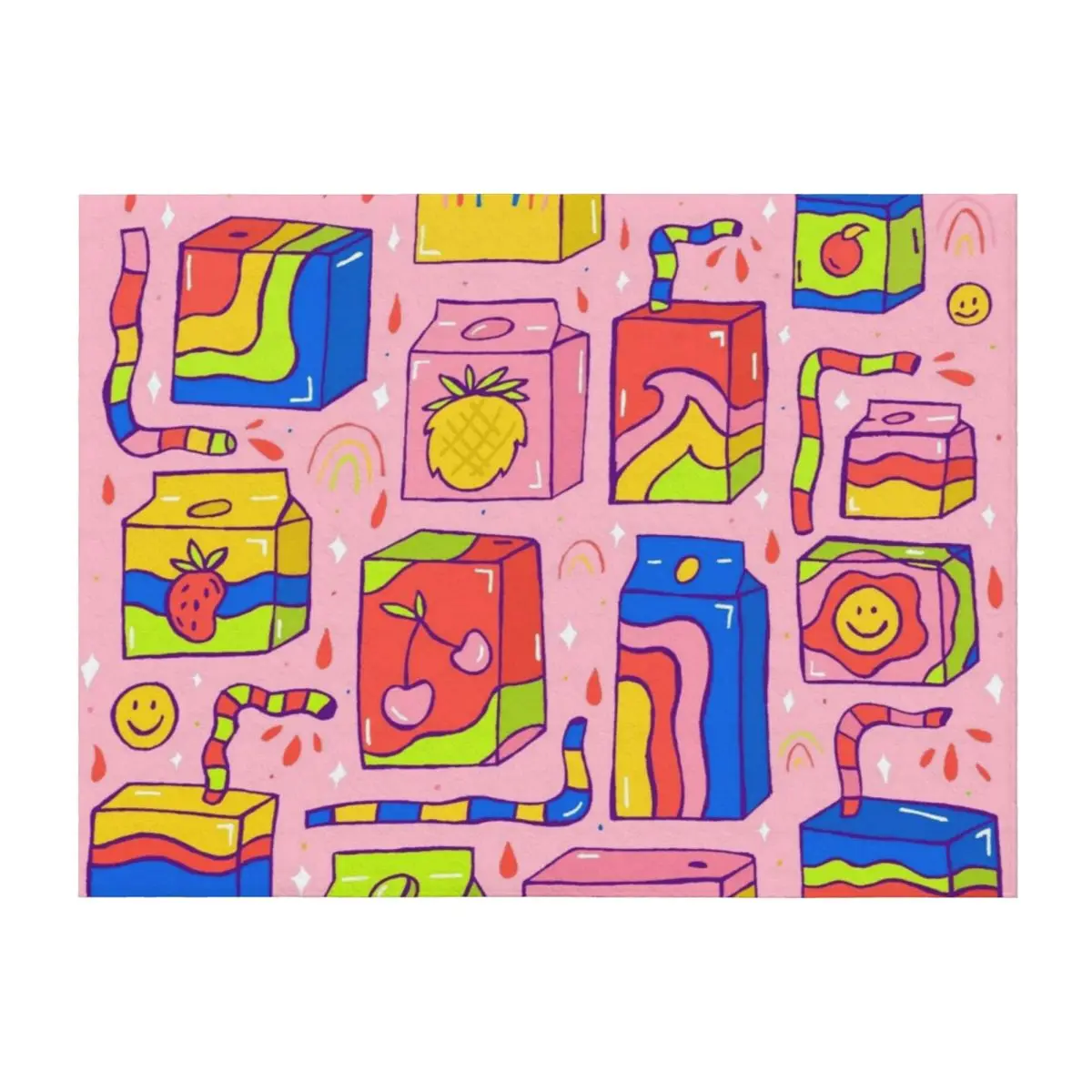 

Juice Box Print Throw Blanket Nap Sofa Baby anime Blankets