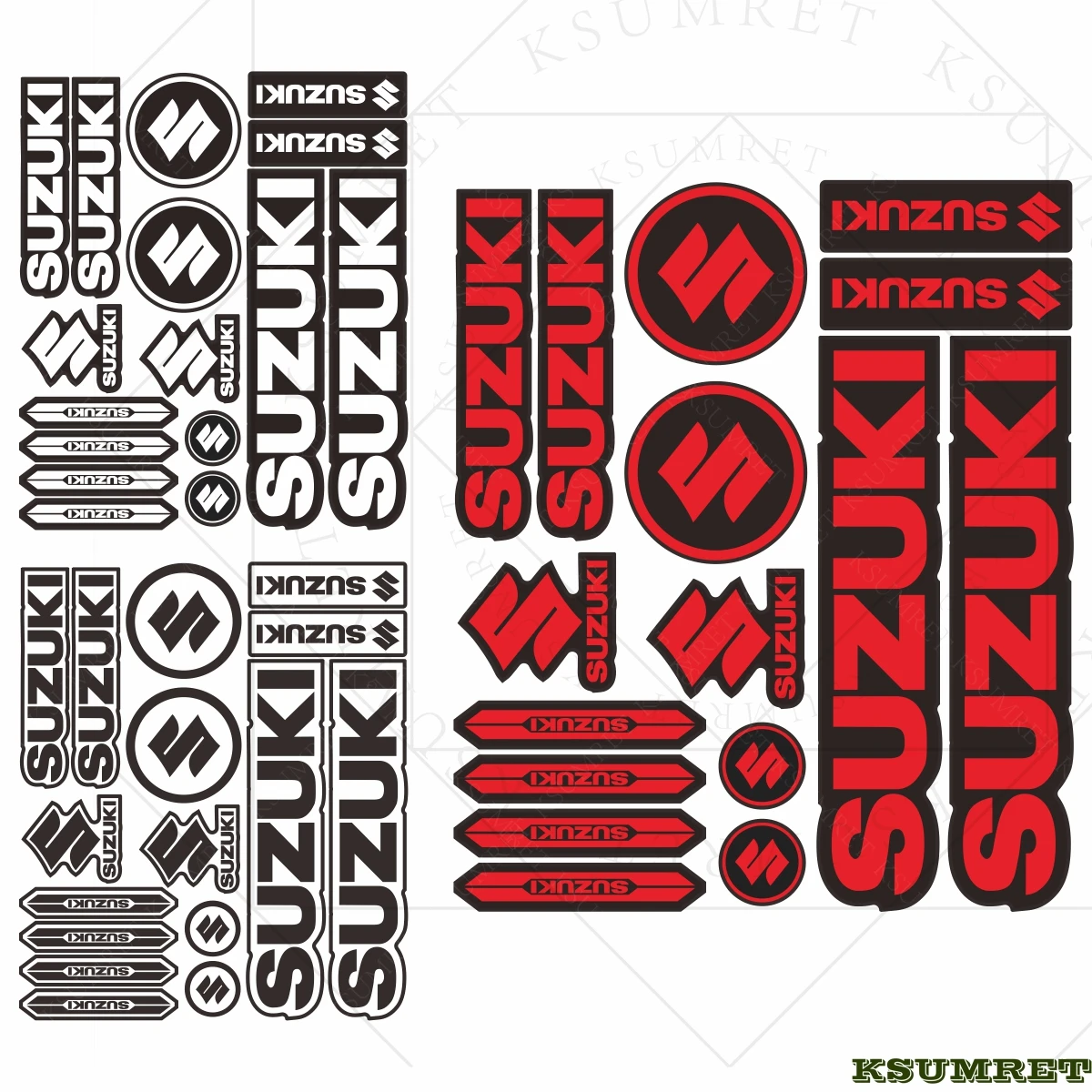 Vinyl Suzuki Sticker Decal Logo Set Helmet Emblem Kit