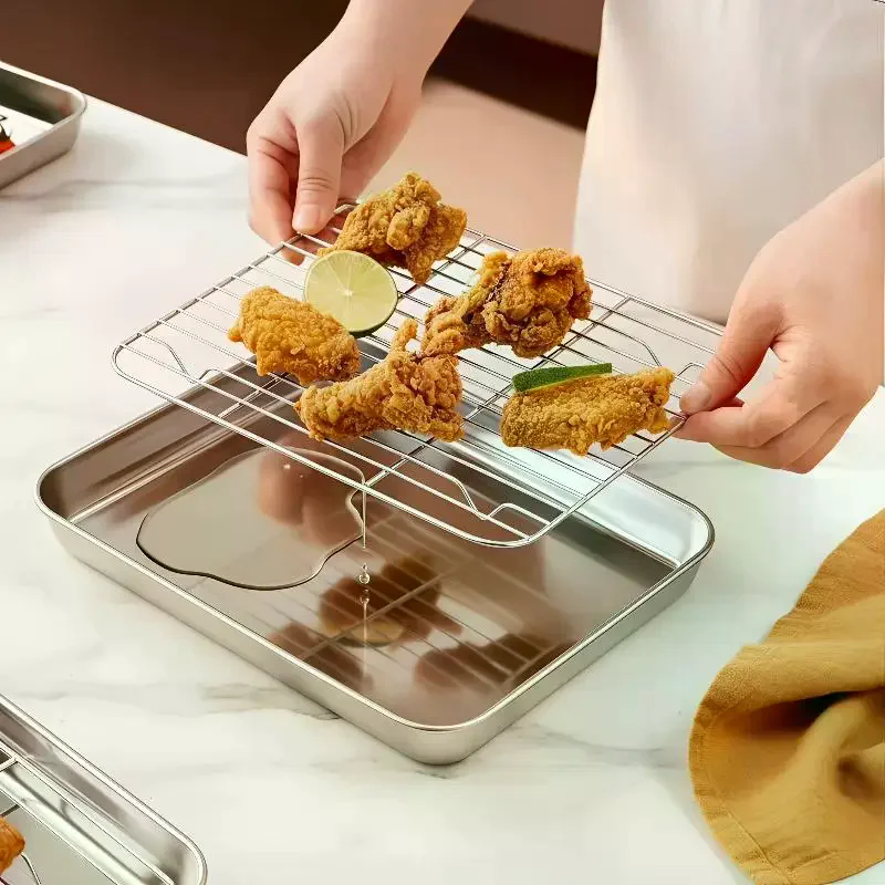 Kitchen Baking Tray Rack - Çıkarılabilir Tel Raflı Paslanmaz Çelik Fırın
