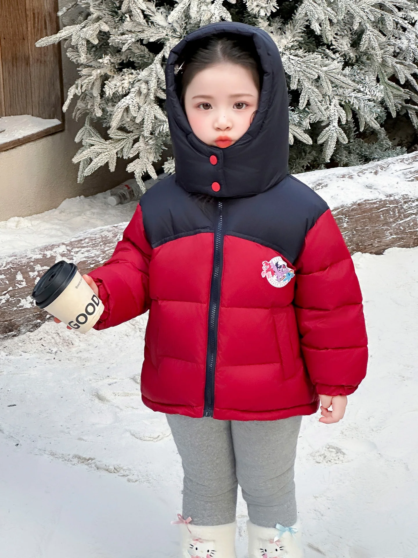 

Детская зимняя куртка для девочек: утепленное пуховое пальто на молнии, белое, с наполнителем из перьев, теплая одежда для детей