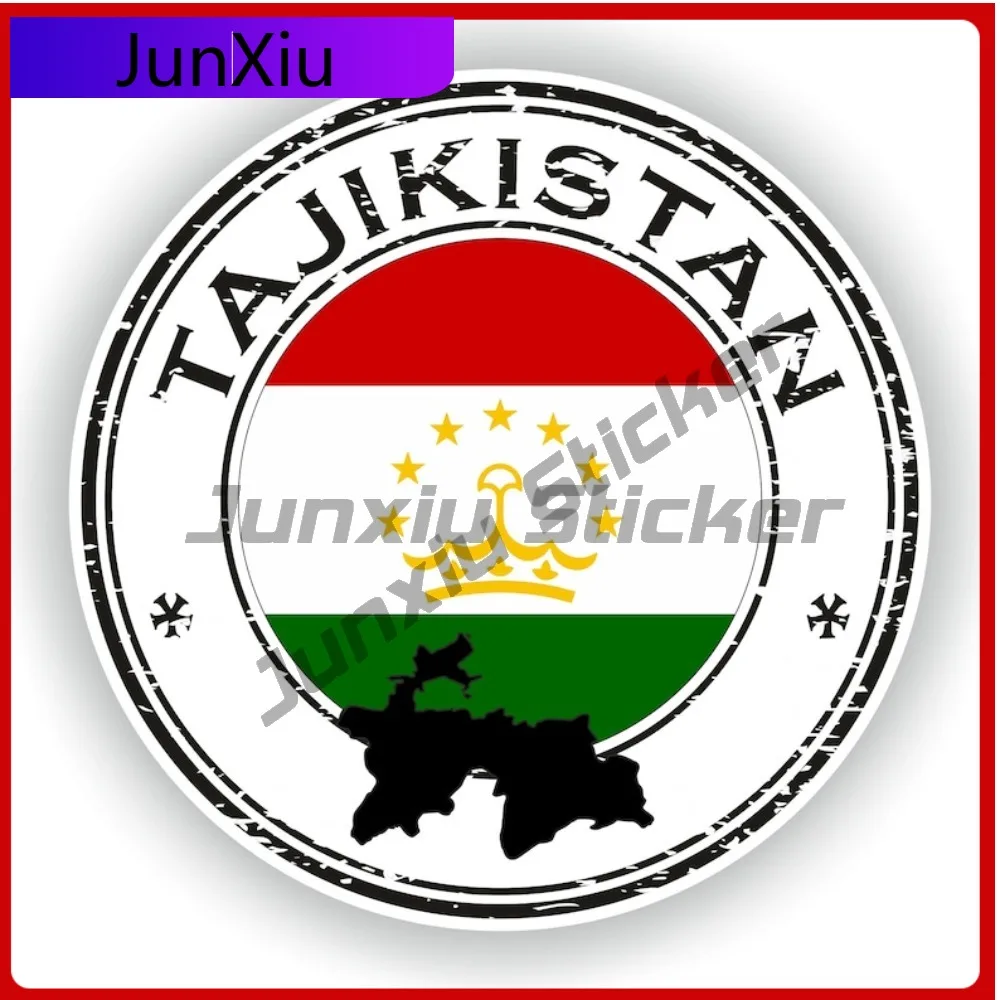 

Tajikistan Seal Round Flag Artistic Auto Exterior Detail Ideal On Suv Truck Camper Exterior Surfaces