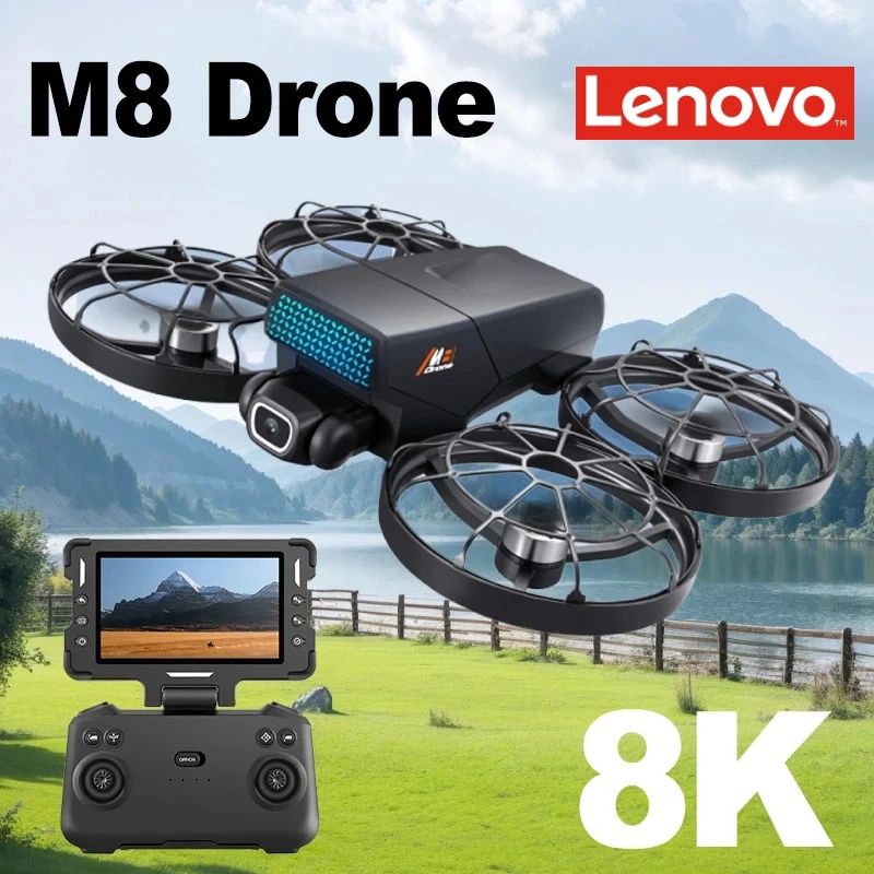 Dron Lenovo M8 8K Profesjonalny z GPS, Kamerą HD, 5G WIFI, Silnikiem Bezszczotkowym, Optycznym Pozycjonowaniem, Funkcją Hovering, Składany Quadcopter, Zabawki