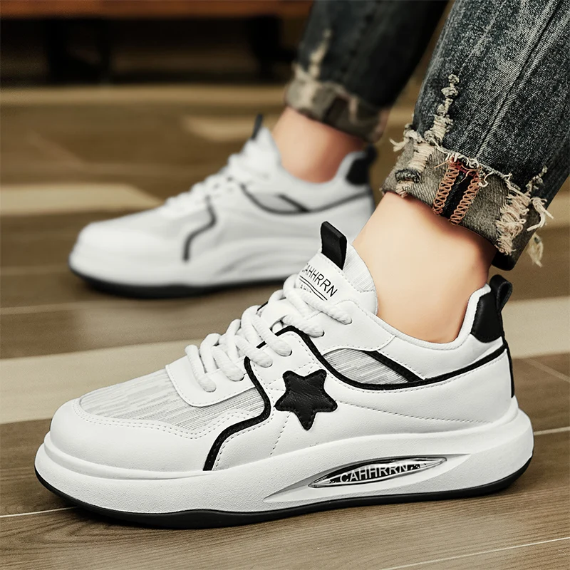 Herren schuhe 2024 Frühjahr und Herbst Saison neue dicke Sohle Nische Design vielseitige Trend Mode Sport Casual Mesh Board Schuhe