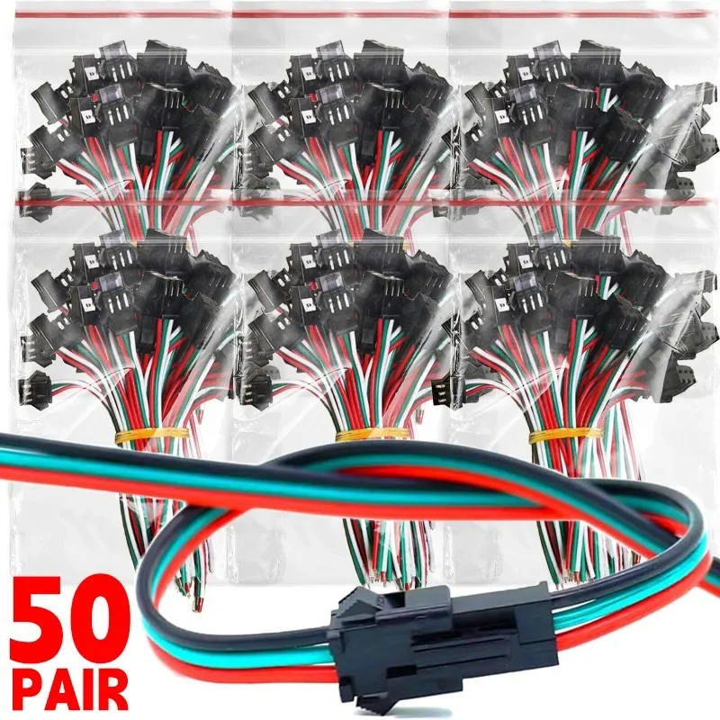 5-50pairs ذكر/أنثى توصيل الأسلاك Led موصل التوصيل جاك محطة كابل بولي كلوريد الفينيل البلاستيك LED شرائط ضوء وماض محطات