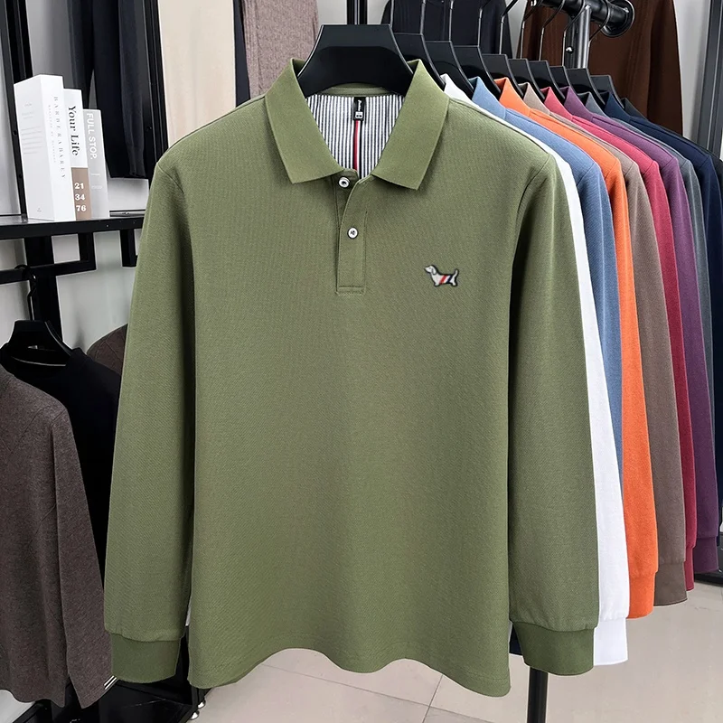 Herbst Neuheit: Koreanische Edition Hundemotiv-Poloshirt, Bequemes Langarm-Shirt, Modische Herrenbekleidung, Marken-T-Shirt aus Reiner Baumwolle, Bestseller – Detail 11