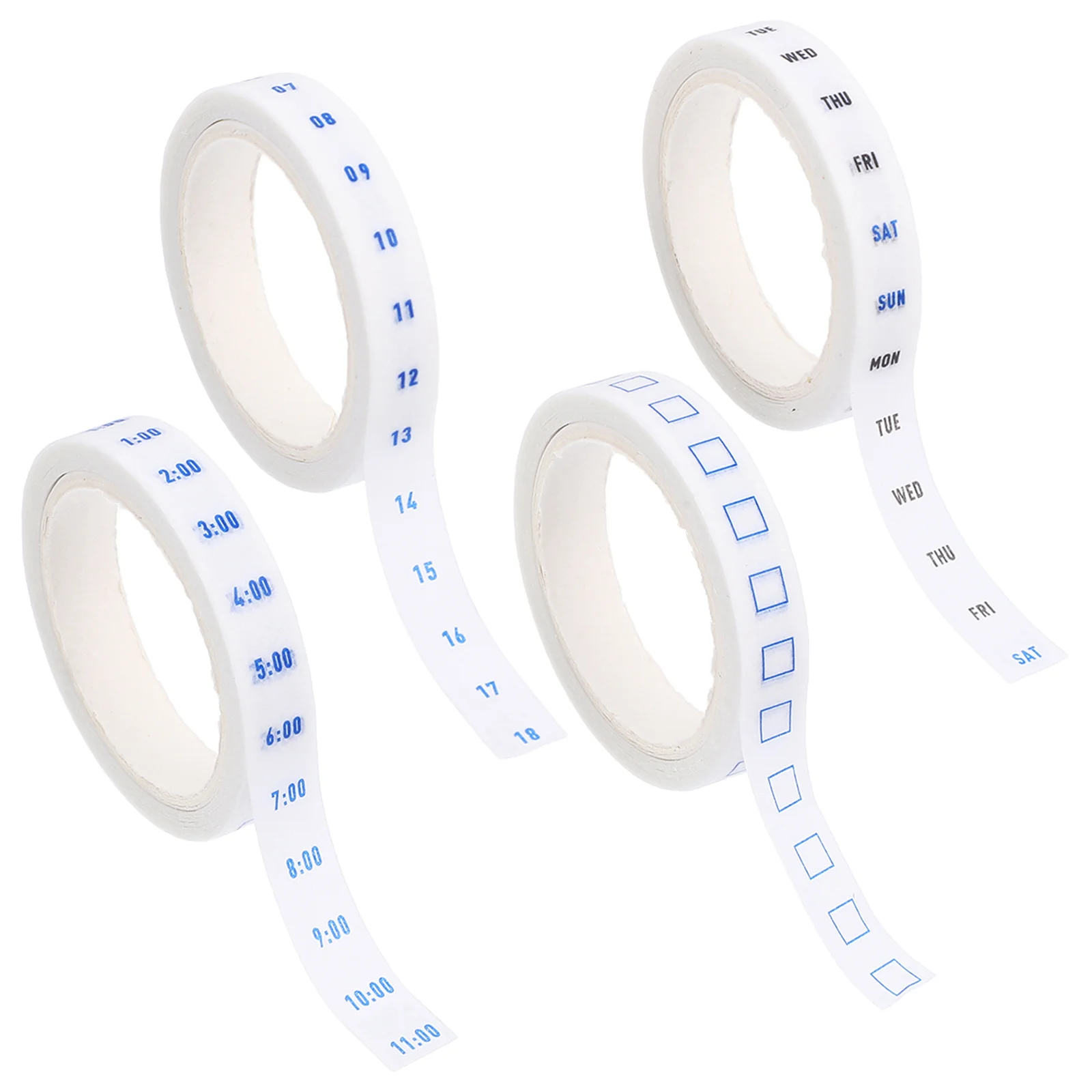 4 لفات مكتب مجلة كفاءة الوقت اشي الشريط الزخرفية مخطط سكرابوكينغ ورقة الشريط تاريخ أسبوعي اليومية